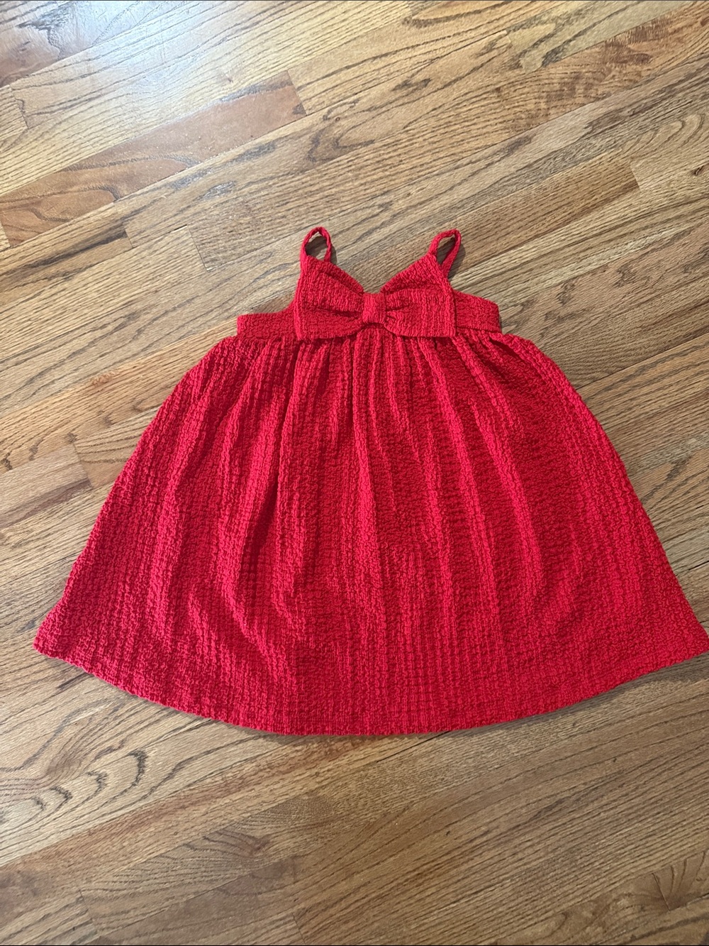 4T Girls Red Bow-Front Dress